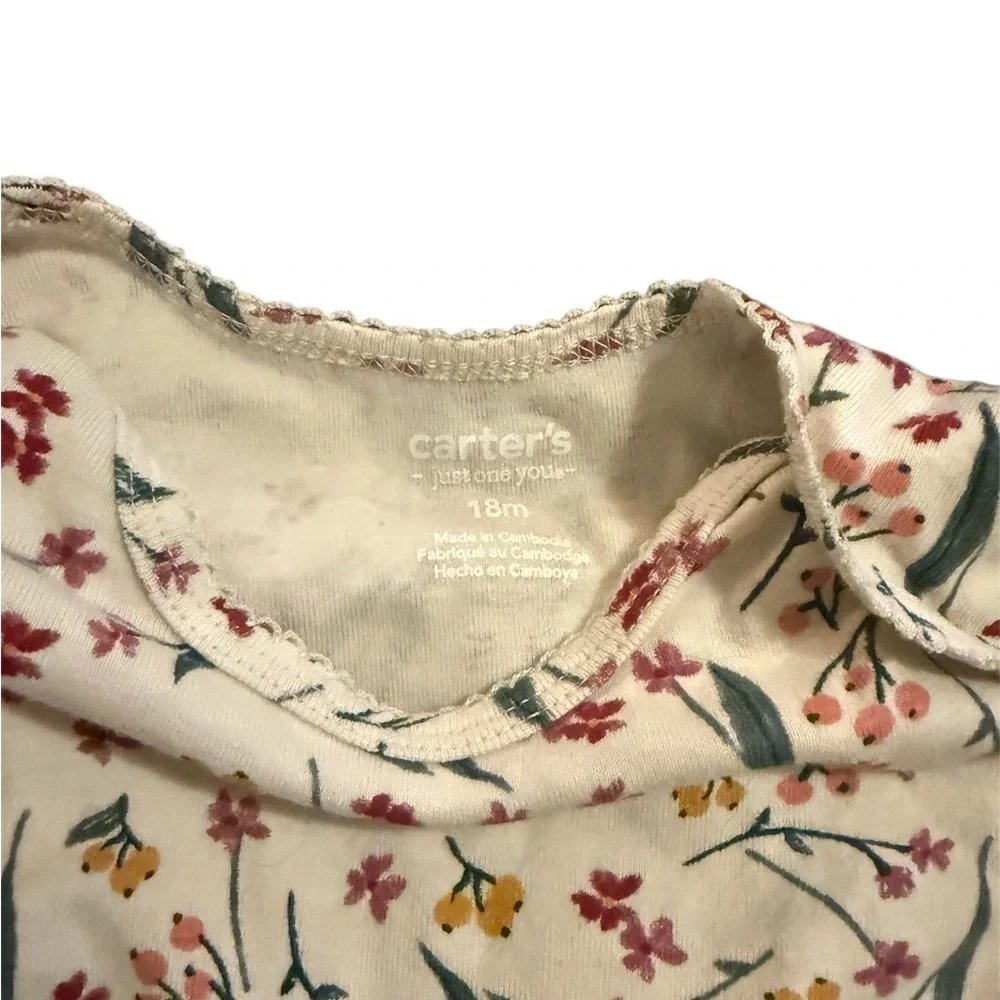 Carter's Maroon and Floral Casual Dress